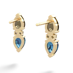 Smoky Quartz Bowtie Drop 14K Yellow Gold earrings E0865