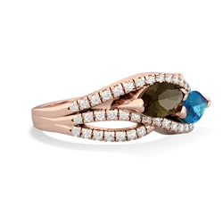 Smoky Quartz Diamond Rivers 14K Rose Gold ring R3070