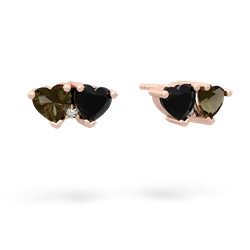 Smoky Quartz Sweethearts 14K Rose Gold earrings E5260