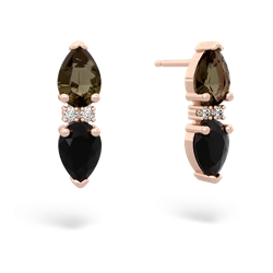 Smoky Quartz Bowtie Drop 14K Rose Gold earrings E0865