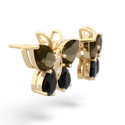 Smoky Quartz Butterfly 14K Yellow Gold earrings E2215