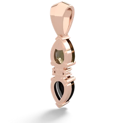 Smoky Quartz Bowtie Drop 14K Rose Gold pendant P0865