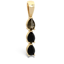 Smoky Quartz Dew Drops 14K Yellow Gold pendant P2251