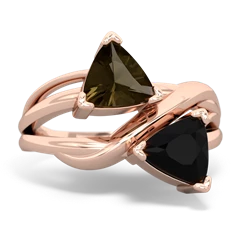 Smoky Quartz Split Band Swirl 14K Rose Gold ring R2341