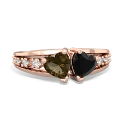 Smoky Quartz Heart To Heart 14K Rose Gold ring R3342