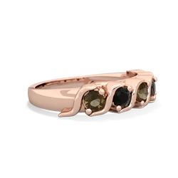 Smoky Quartz Anniversary Band 14K Rose Gold ring R2089