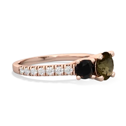 Smoky Quartz Pave Trellis 14K Rose Gold ring R5500