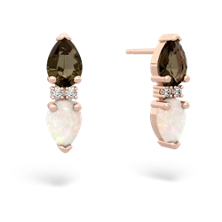 Smoky Quartz Bowtie Drop 14K Rose Gold earrings E0865