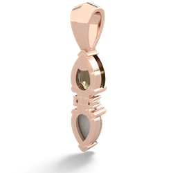 Smoky Quartz Bowtie Drop 14K Rose Gold pendant P0865