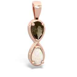 Smoky Quartz Infinity 14K Rose Gold pendant P5050