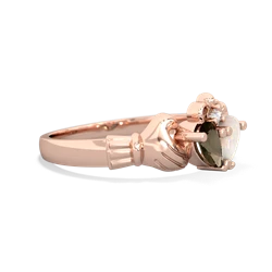 Smoky Quartz 'Our Heart' Claddagh 14K Rose Gold ring R2388