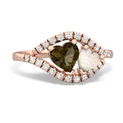 Smoky Quartz Mother And Child 14K Rose Gold ring R3010