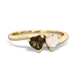 Smoky Quartz Sweethearts 14K Yellow Gold ring R5260