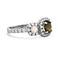 Smoky Quartz Regal Halo 14K White Gold ring R5350