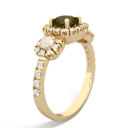 Smoky Quartz Regal Halo 14K Yellow Gold ring R5350