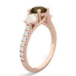 Smoky Quartz Pave Trellis 14K Rose Gold ring R5500