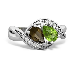 Smoky Quartz Summer Winds 14K White Gold ring R5342