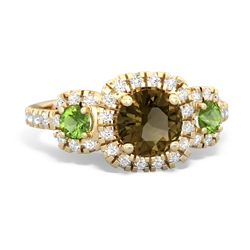 Smoky Quartz Regal Halo 14K Yellow Gold ring R5350