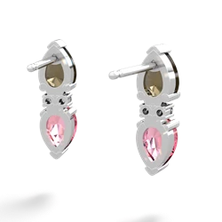 Smoky Quartz Bowtie Drop 14K White Gold earrings E0865