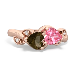 Smoky Quartz Floral Elegance 14K Rose Gold ring R5790