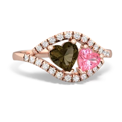 Smoky Quartz Mother And Child 14K Rose Gold ring R3010