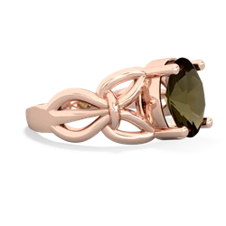 Smoky Quartz Celtic Knot Cocktail 14K Rose Gold ring R2377