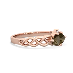 Smoky Quartz Heart To Heart Braid 14K Rose Gold ring R5870