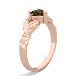 Smoky Quartz Claddagh 14K Rose Gold ring R2370