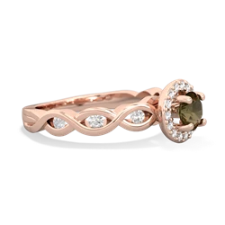 Smoky Quartz Infinity Halo Engagement 14K Rose Gold ring R26315RH