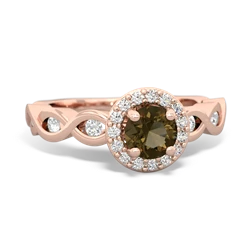 Smoky Quartz Infinity Halo Engagement 14K Rose Gold ring R26315RH