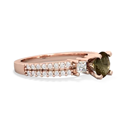 Smoky Quartz Classic 6Mm Round Engagement 14K Rose Gold ring R26436RD