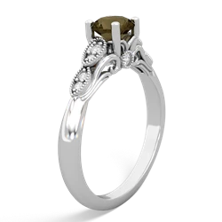 Smoky Quartz Antique Elegance 14K White Gold ring R3100