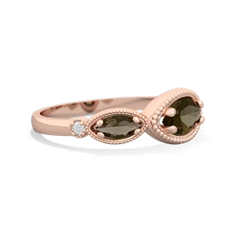 Smoky Quartz Milgrain Marquise 14K Rose Gold ring R5700