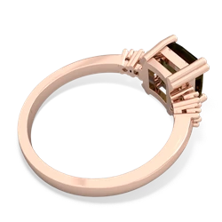 Smoky Quartz Art Deco Princess 14K Rose Gold ring R2014