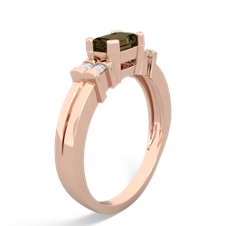 Smoky Quartz Art Deco East-West 14K Rose Gold ring R2590