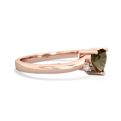 Smoky Quartz Delicate Heart 14K Rose Gold ring R0203