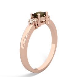 Smoky Quartz Simply Elegant East-West 14K Rose Gold ring R2480