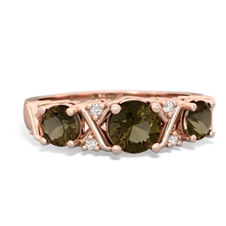 Smoky Quartz Hugs And Kisses 14K Rose Gold ring R5016