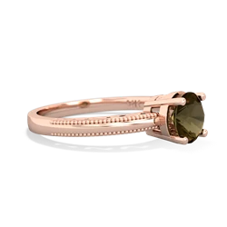 Smoky Quartz Milgrain Filigree 14K Rose Gold ring R5090