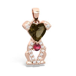 Smoky Quartz Puppy Love 14K Rose Gold pendant P5800