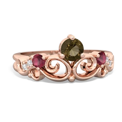 Smoky Quartz Crown Keepsake 14K Rose Gold ring R5740