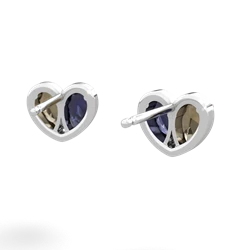 Smoky Quartz 'Our Heart' 14K White Gold earrings E5072