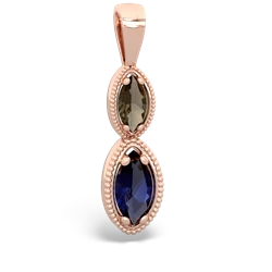 Smoky Quartz Antique-Style Halo 14K Rose Gold pendant P5700