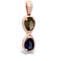 Smoky Quartz Infinity 14K Rose Gold pendant P5050