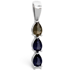 Smoky Quartz Dew Drops 14K White Gold pendant P2251