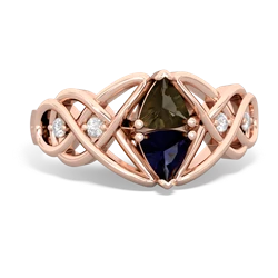 Smoky Quartz Keepsake Celtic Knot 14K Rose Gold ring R5300