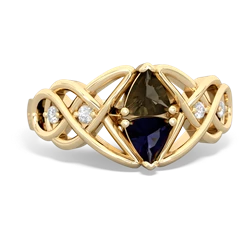 Smoky Quartz Keepsake Celtic Knot 14K Yellow Gold ring R5300