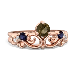 Smoky Quartz Crown Keepsake 14K Rose Gold ring R5740