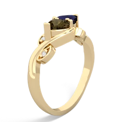 Smoky Quartz Floral Elegance 14K Yellow Gold ring R5790