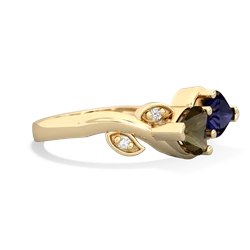 Smoky Quartz Floral Elegance 14K Yellow Gold ring R5790